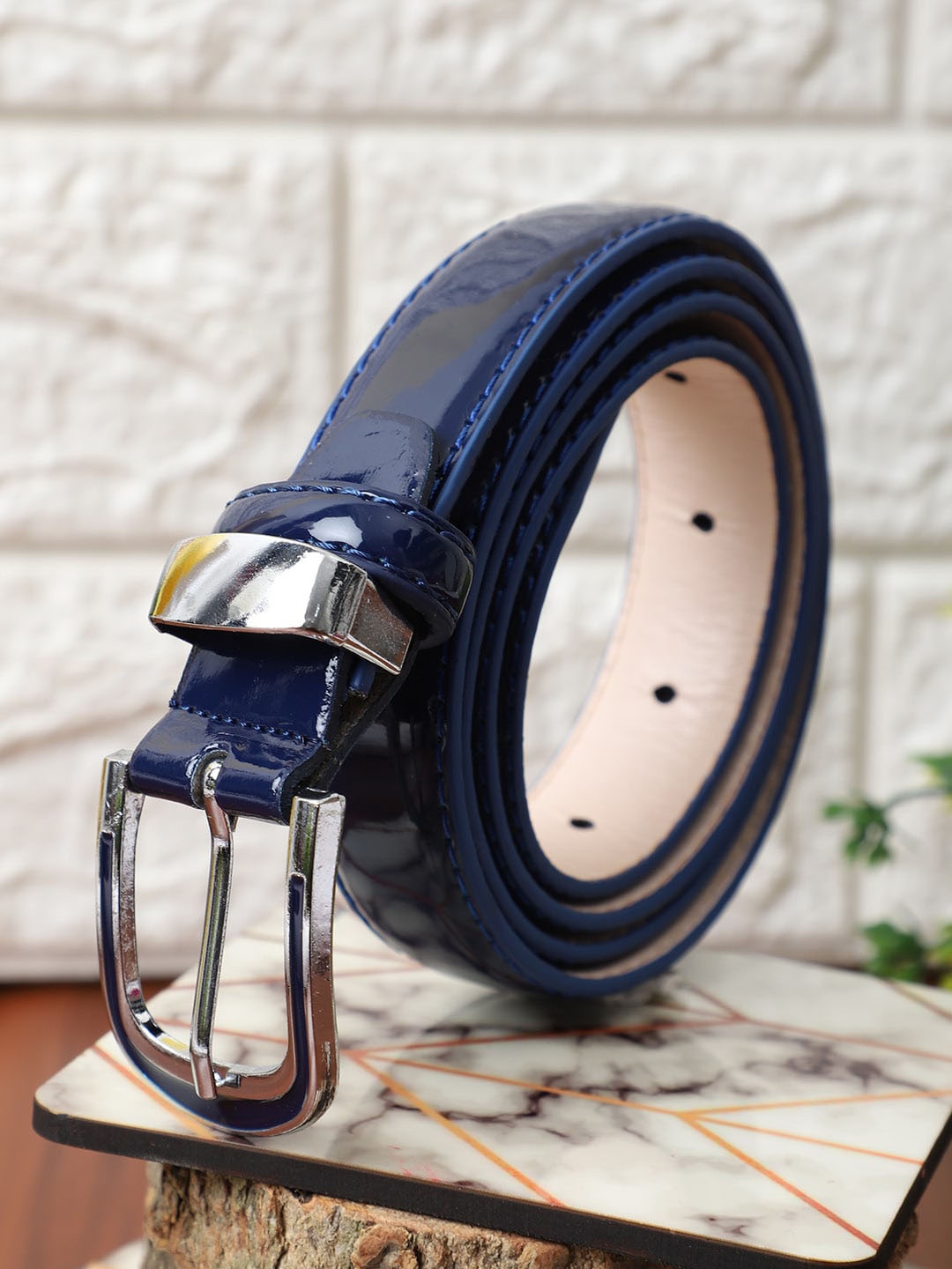 

The Mini NEEDLE Women Blue Solid Belt