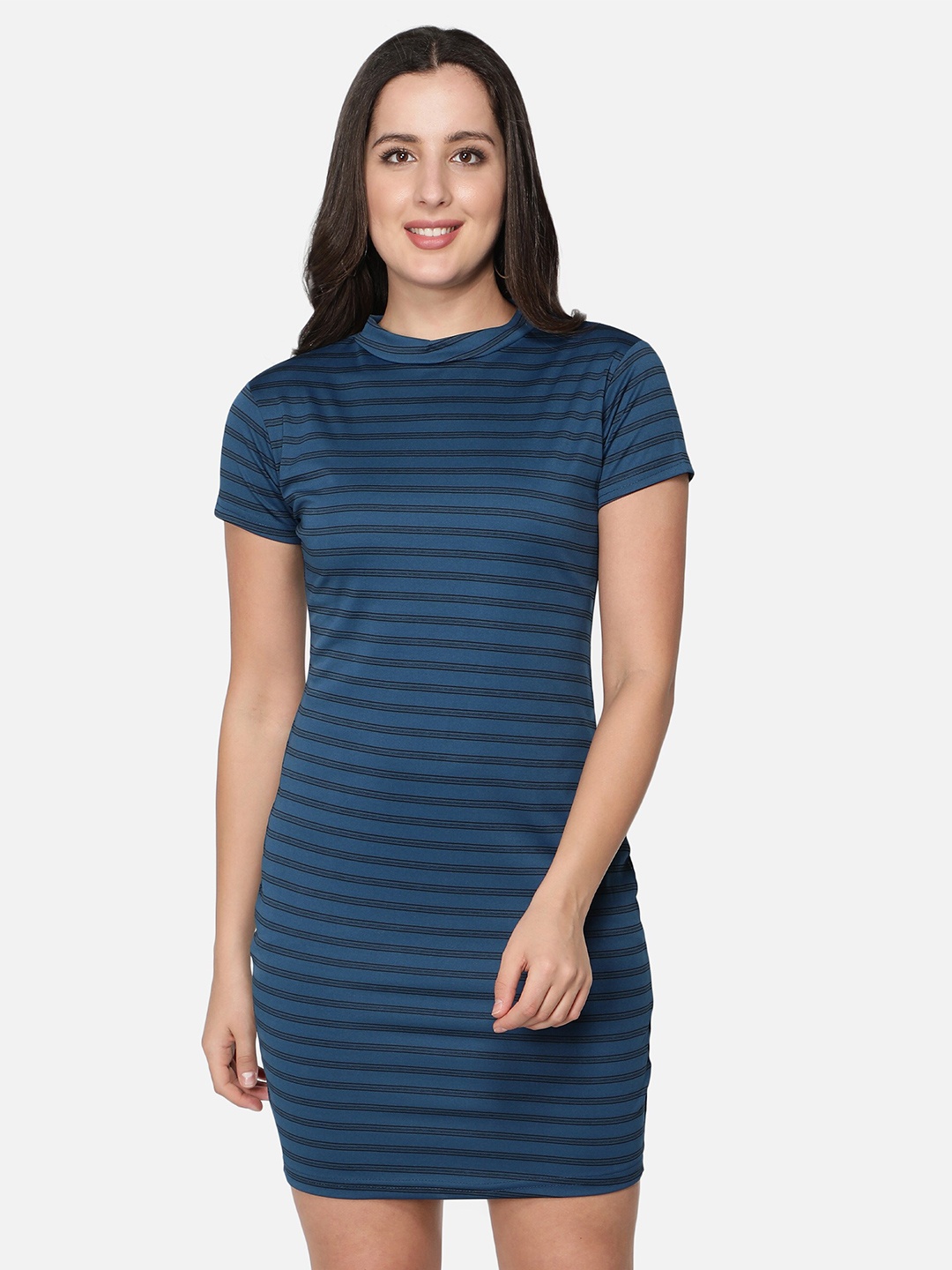 

Sonex Gold Women Blue Striped Bodycon Dress