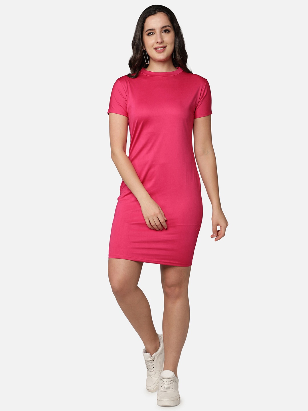 

Sonex Gold Pink Solid Bodycon Dress