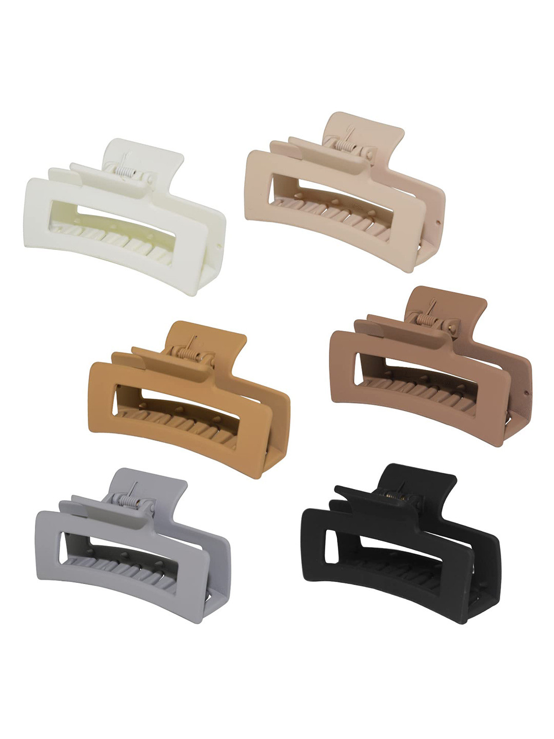 

VAGHBHATT Women White & Black Set of 6 Claw Clip