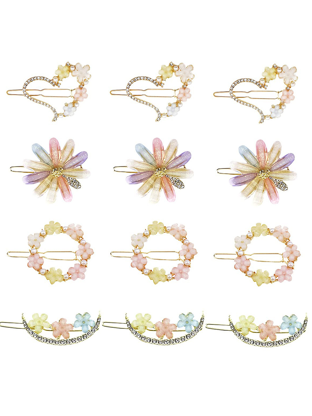 

VAGHBHATT Women White & Purple Bobby Pins