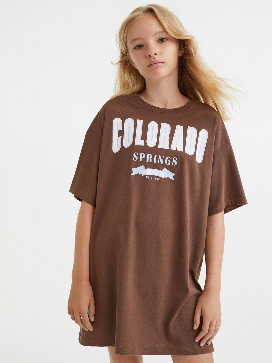 

H&M Girls Brown Cotton Jersey Nightdress