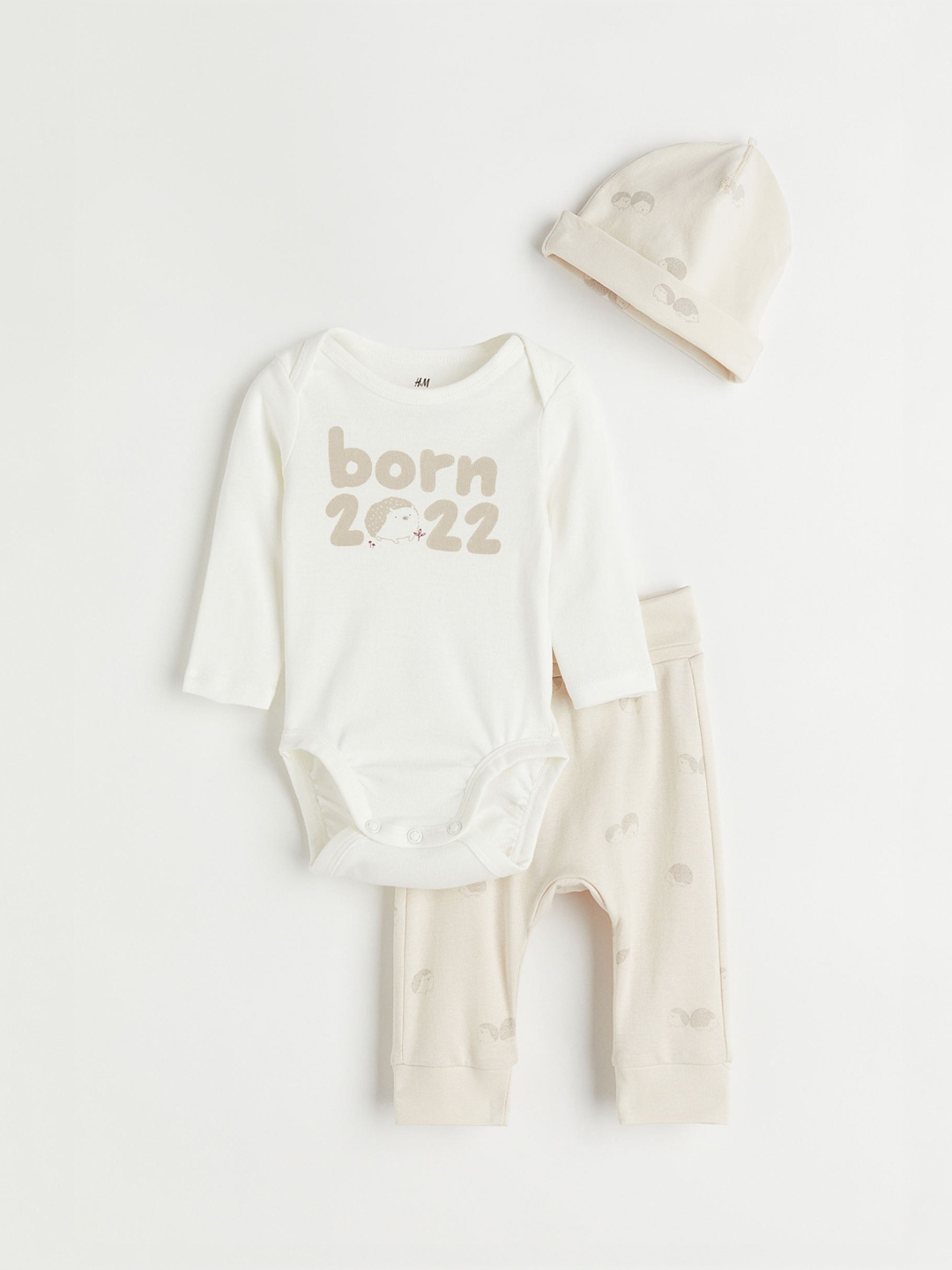 

H&M Girls Beige 3-Piece Cotton Set