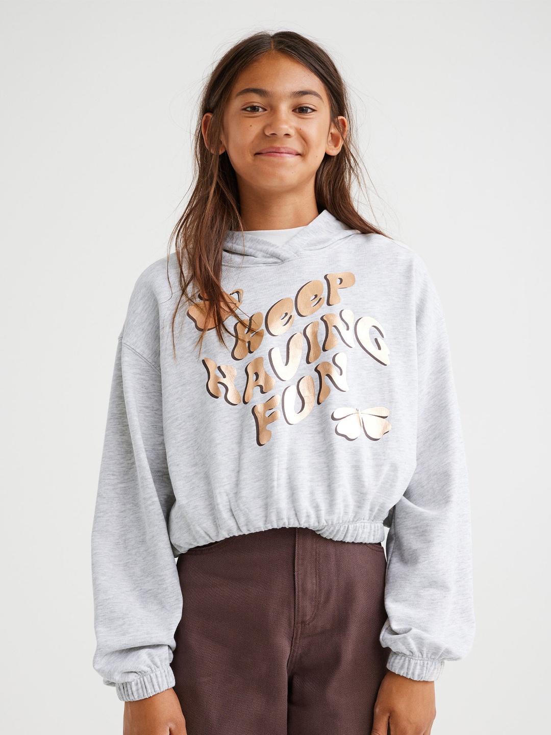 

H&M Girls Grey Oversized Hoodie