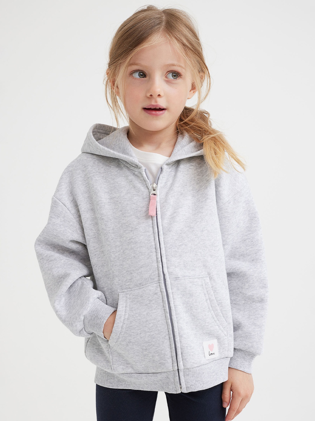 

H&M Girls Grey Zip-Through Hoodie