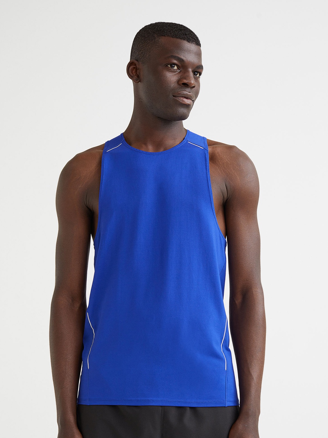 

H&M Men Blue Regular Fit Running Vest Top