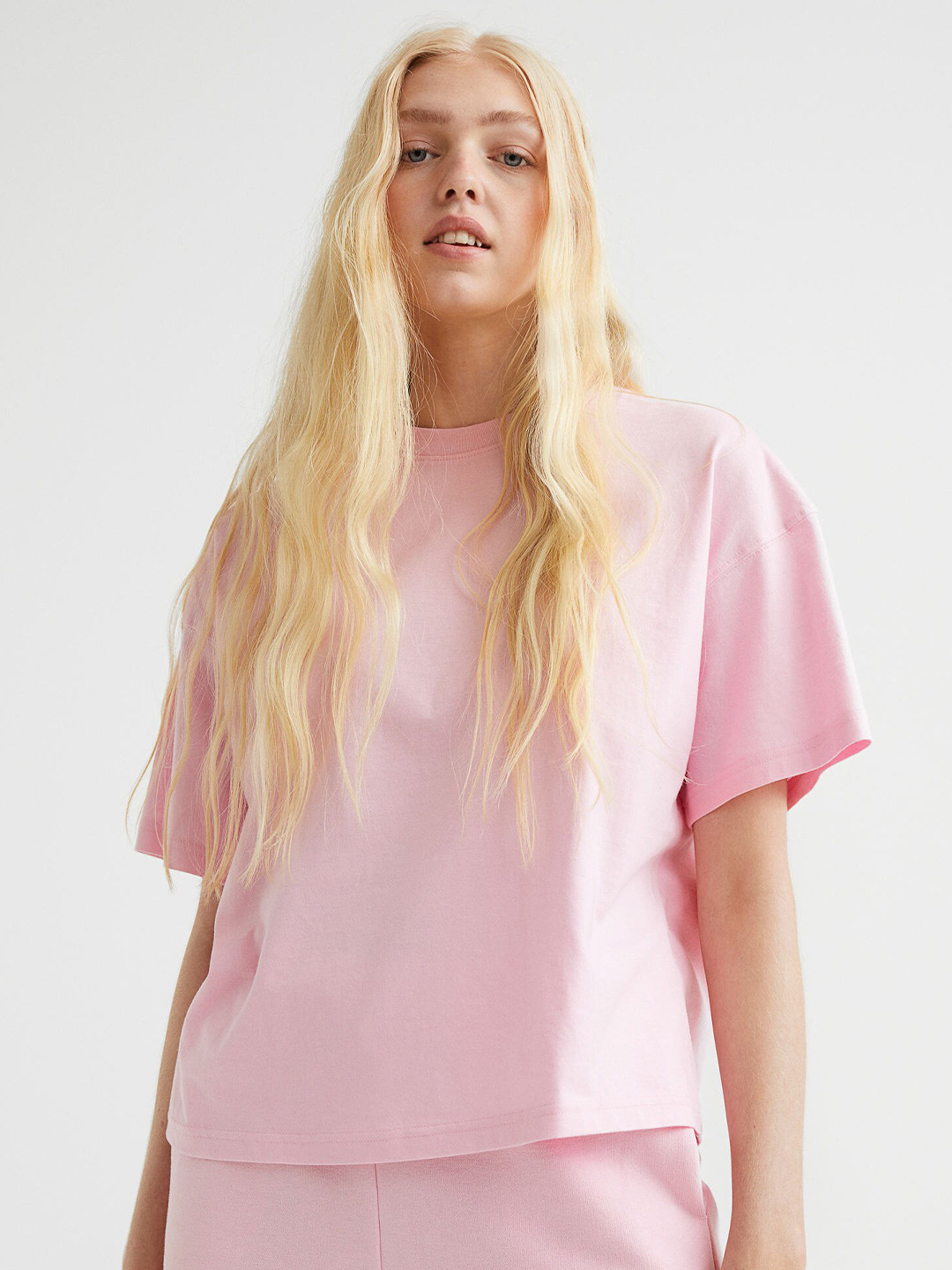 

H&M Women Pink Boxy T-shirt
