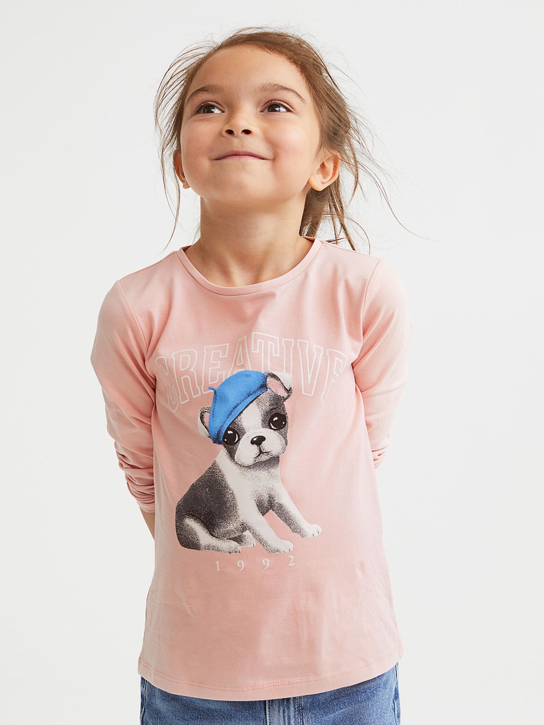 

H&M Girls Pink Printed Jersey Top
