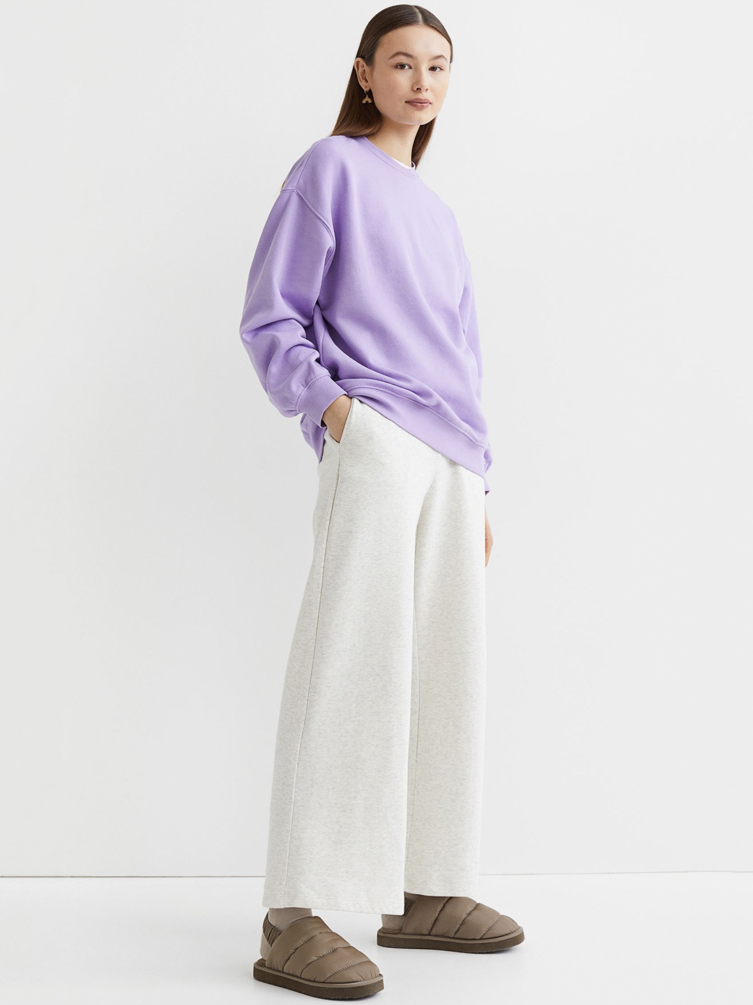 

H&M Women Grey Solid Wide Joggers