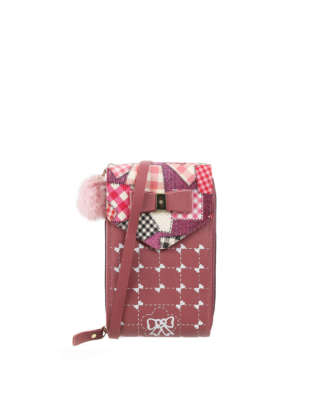 

WALKWAY by Metro Women Pink & White Geometric Printed Envelope Wallet