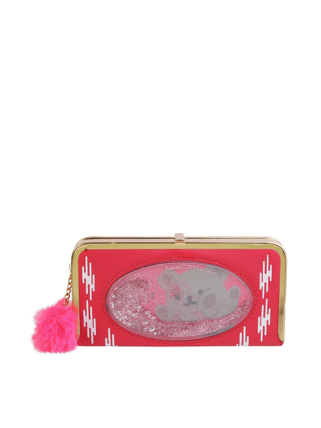 

WALKWAY by Metro Women Pink & Grey Embellished Box Clutch