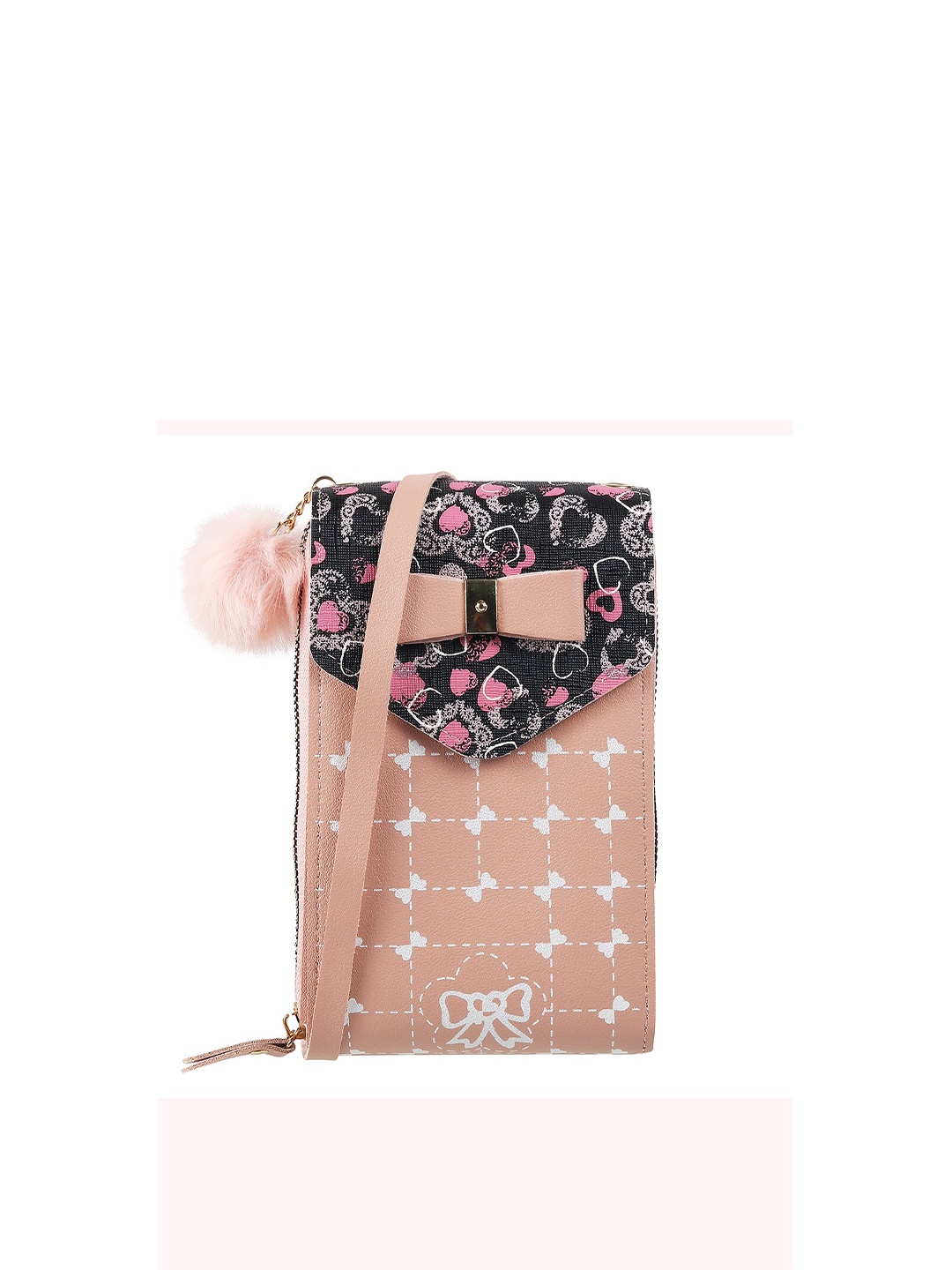 

WALKWAY by Metro Women Peach-Coloured & White Geometric Printed Envelope