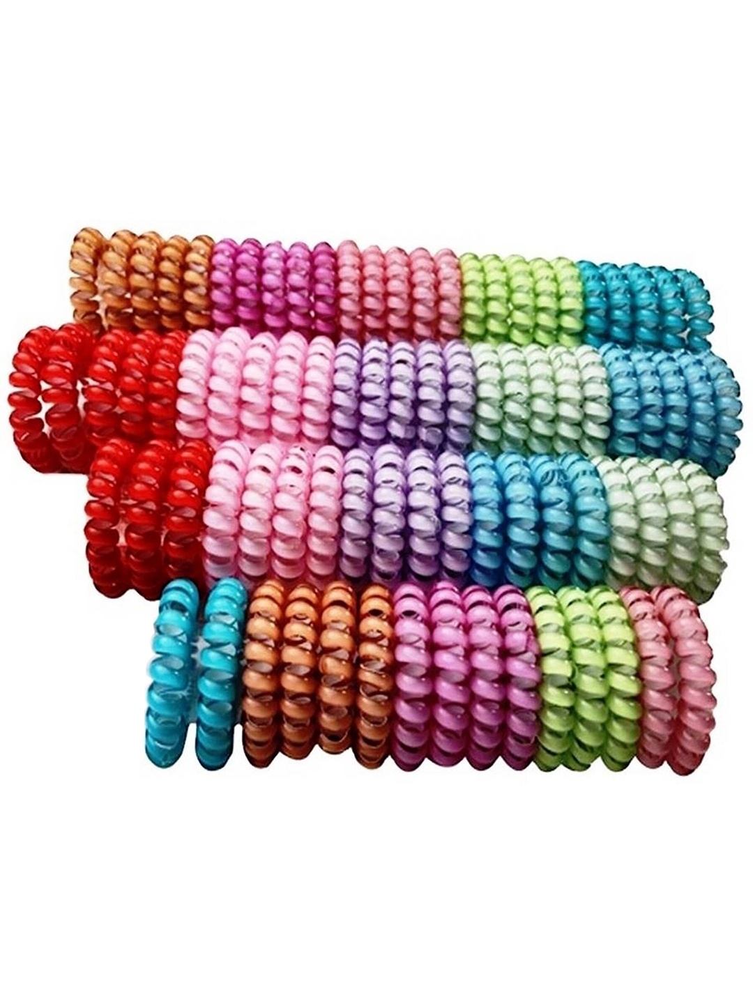 

DIAN Women Multicoloured Spiral Ponytail Holders, Multi