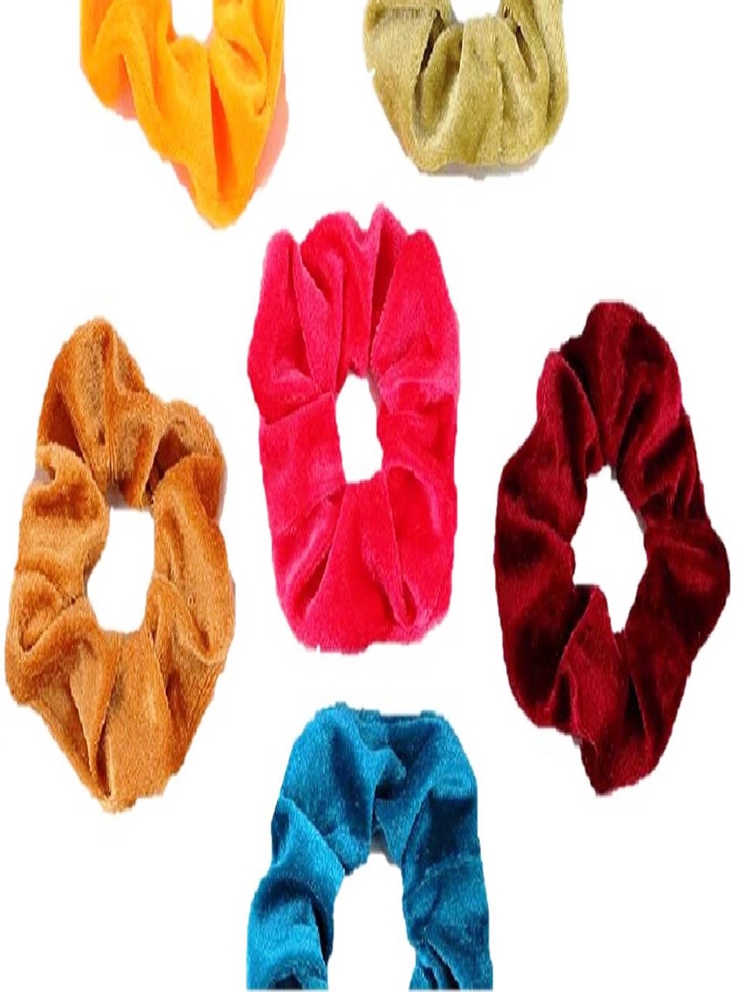 

DIAN Women Multicoloured Set of 5 Scrunchies, Red
