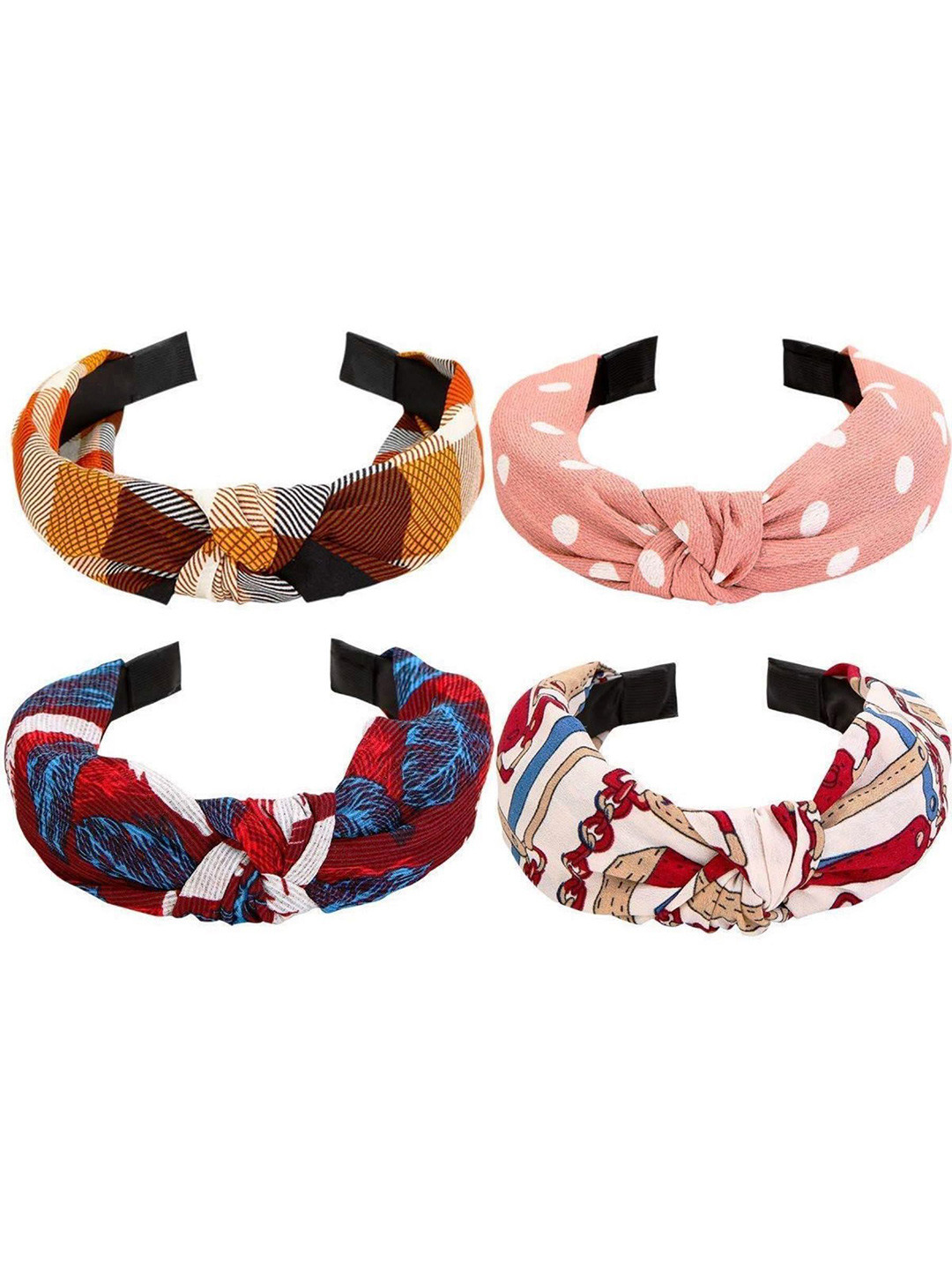 

DIAN Women Set of 4 Printed Knot Hairband, Assorted