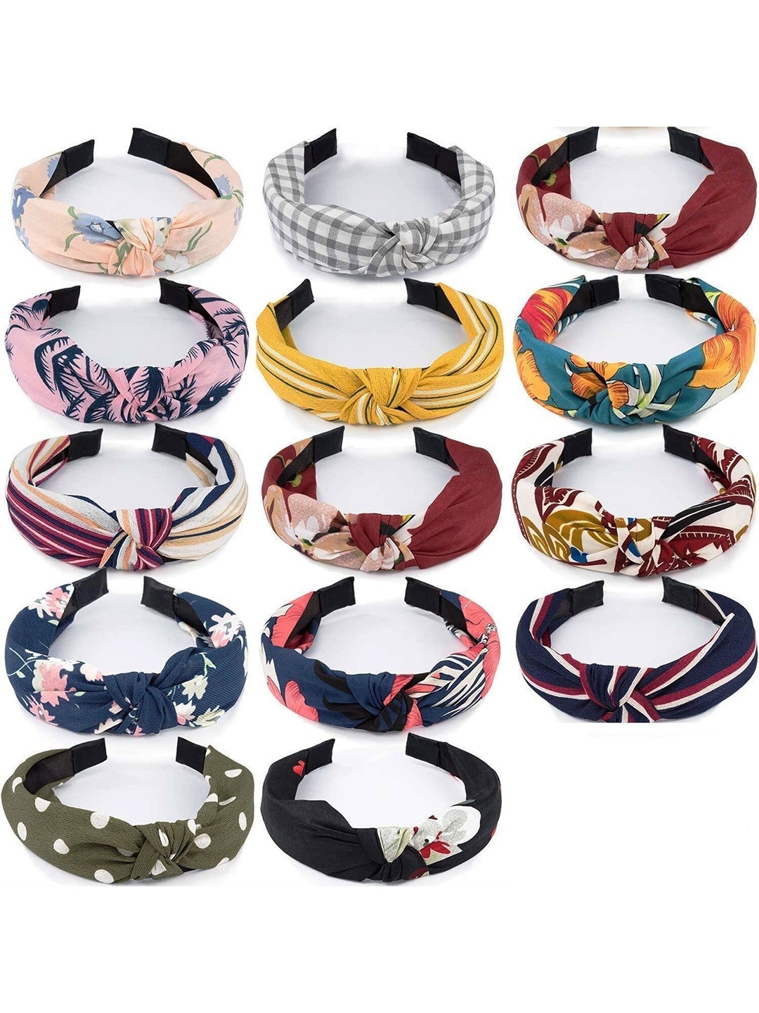 

DIAN Women Set of 5 Printed Knot Hairband, Red