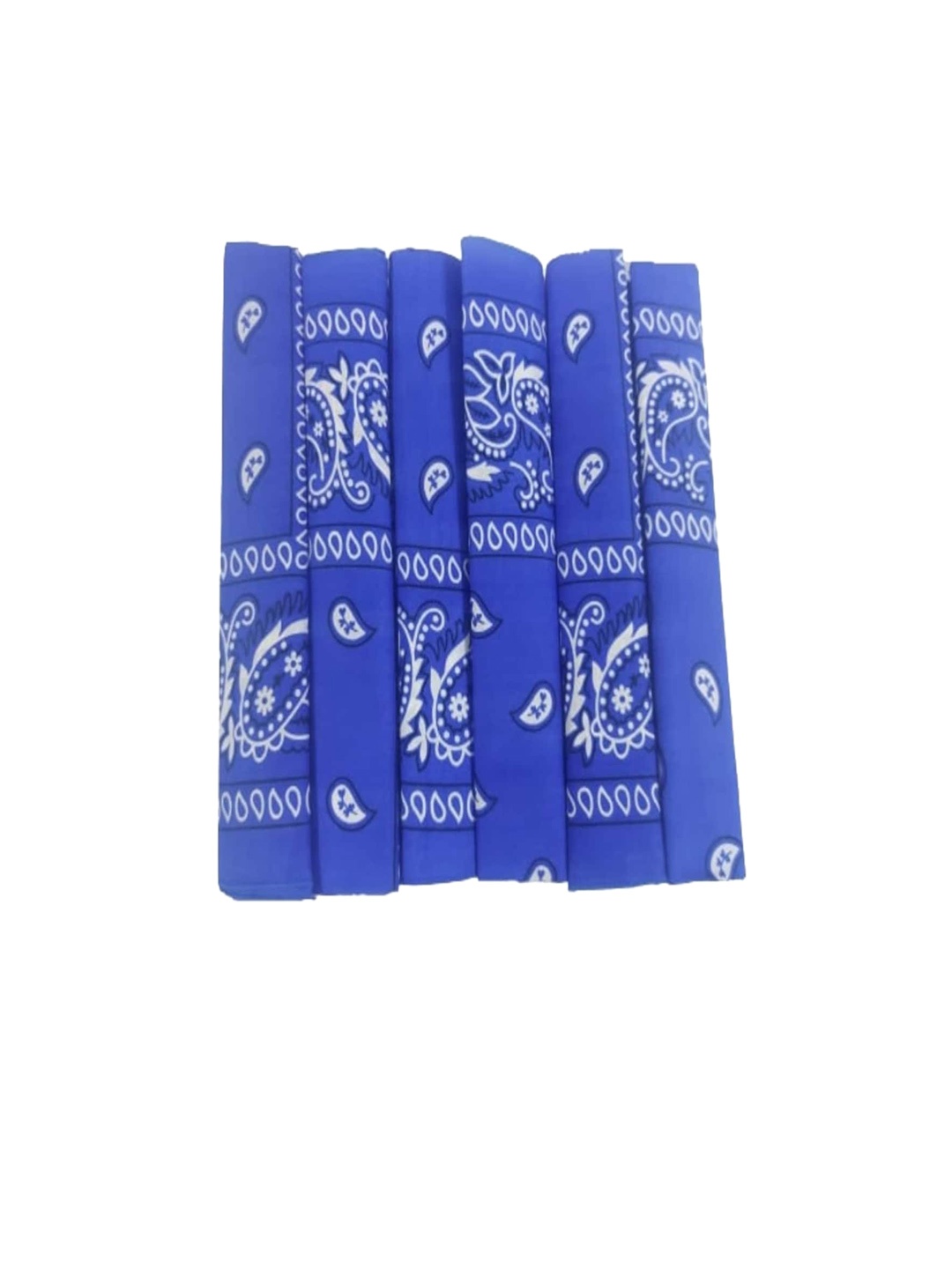 

Aadikart Pack Of 6 Paisley Printed Cotton Headband, Blue