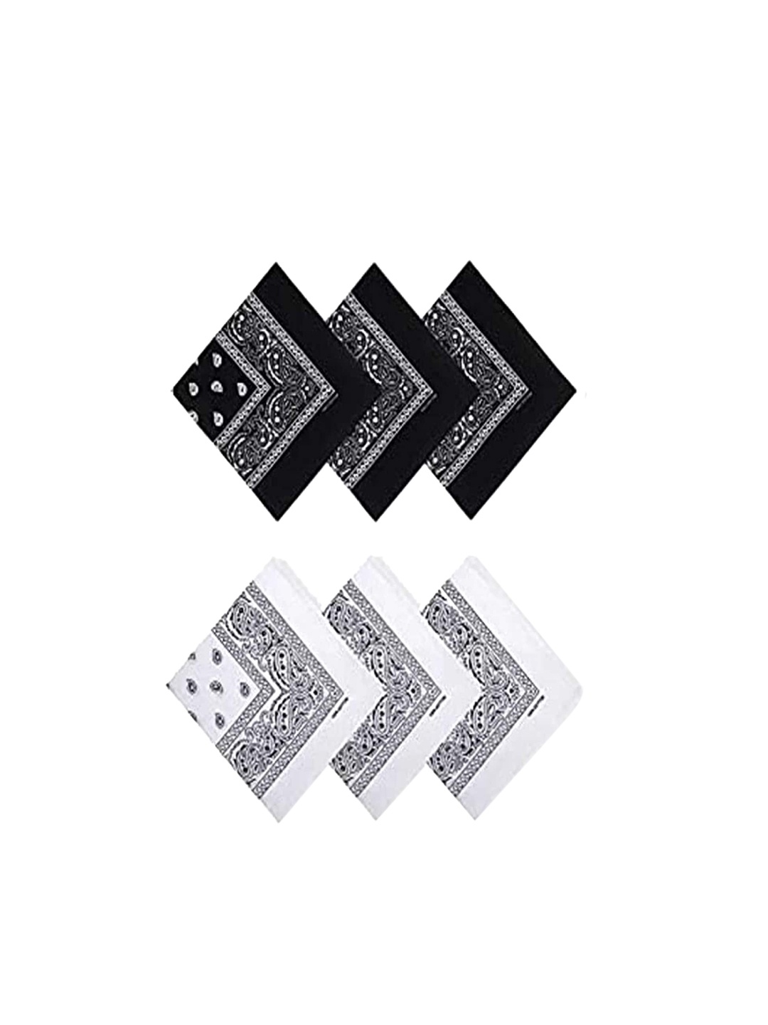 

Aadikart Pack Of 6 Paisley Printed Cotton Headband, White