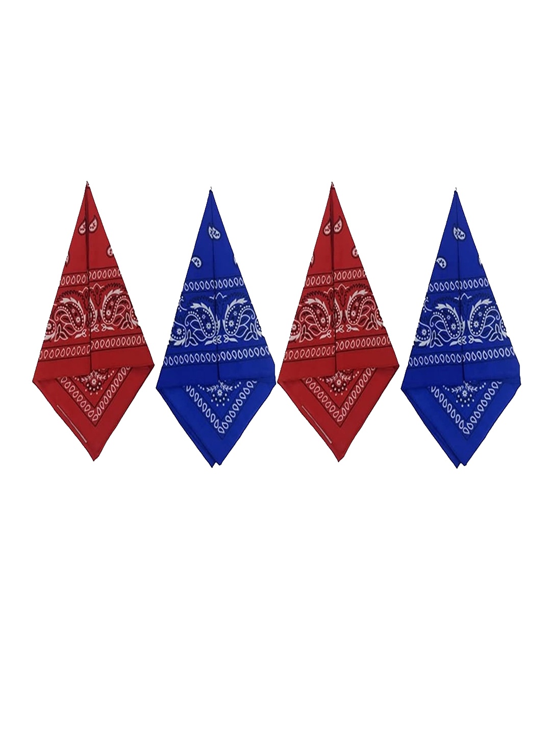 

Aadikart Pack Of 4 Paisley Printed Cotton Bandanas, Red