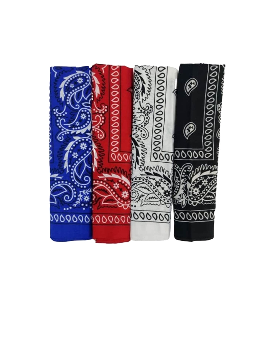 

Aadikart Pack Of 4 Paisley Printed Cotton Bandana Headband, Blue