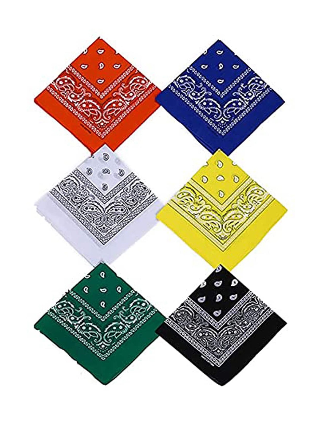 

Aadikart Pack of 6 Printed Cotton Bandanas, Red