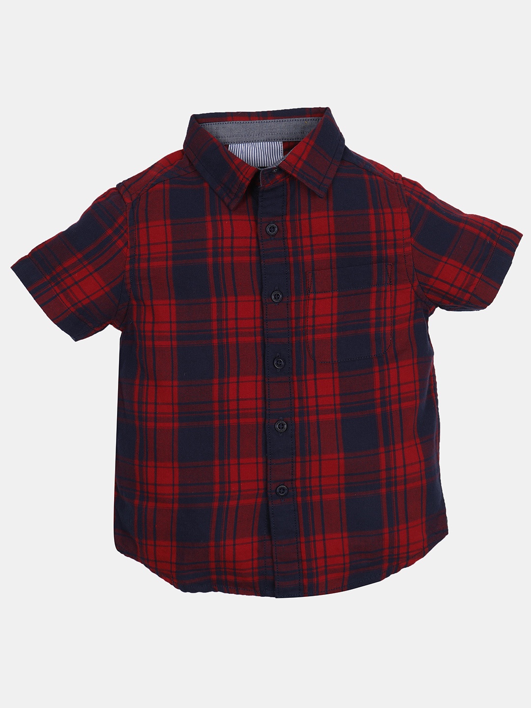 

HERE&NOW Boys Red Slim Fit Tartan Checked Casual Shirt