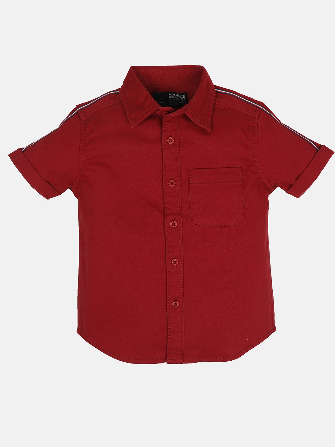 

HERE&NOW Boys Red Slim Fit Casual Shirt