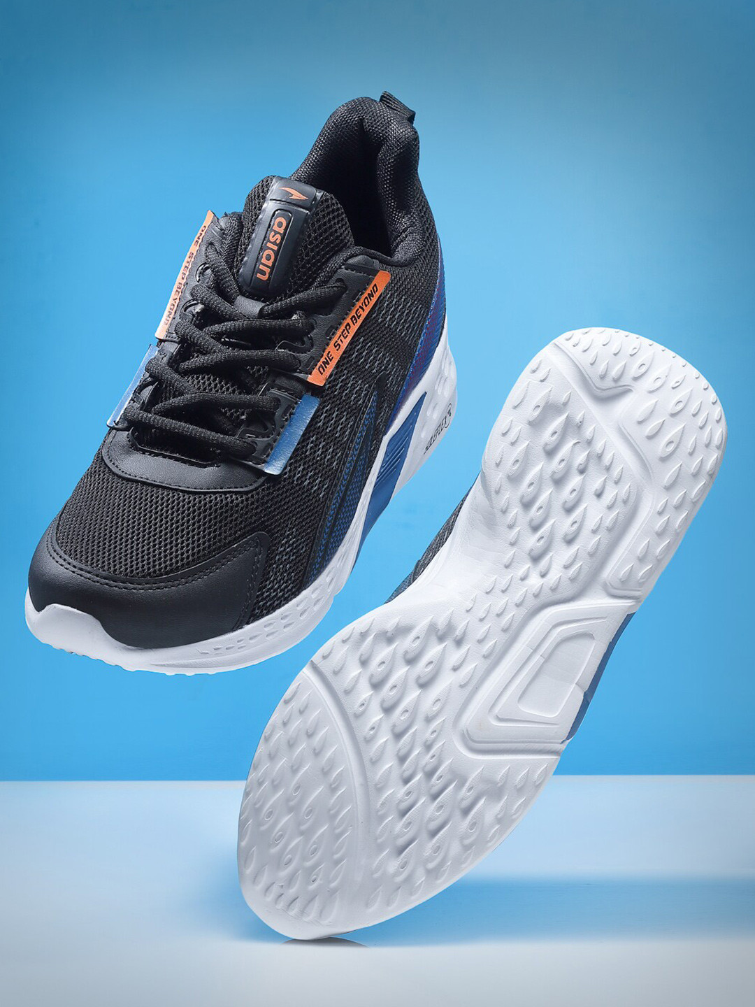 

ASIAN Men Black Mesh Running Non-Marking Shoes
