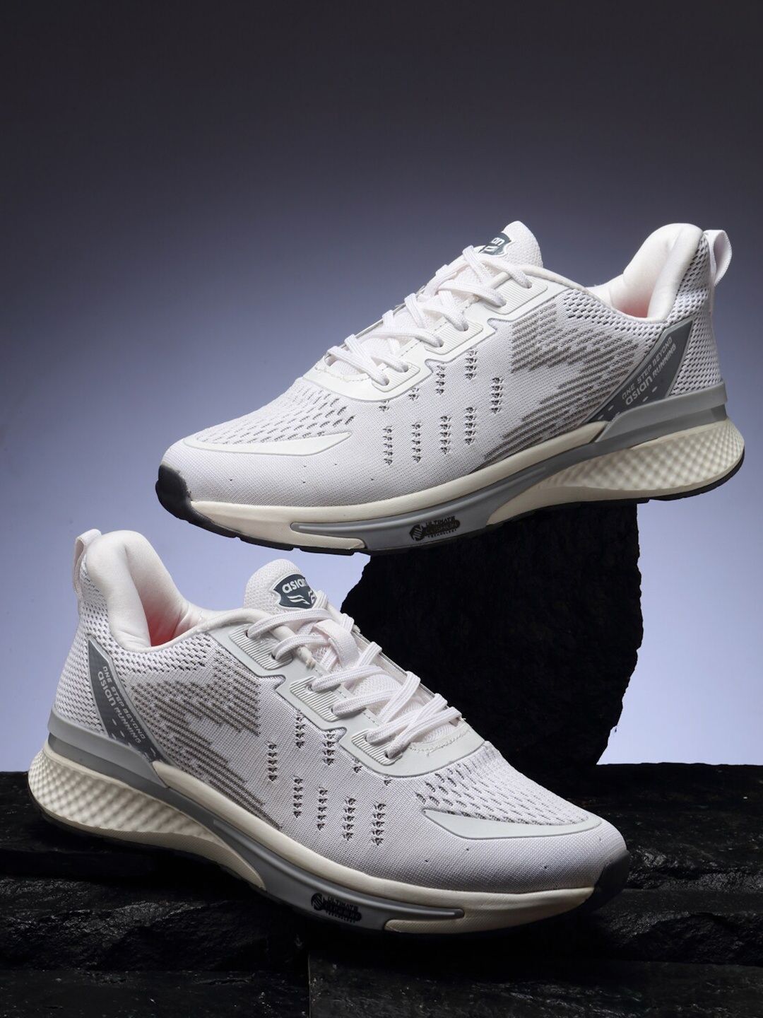 

ASIAN Men White Mesh Running Non-Marking Shoes