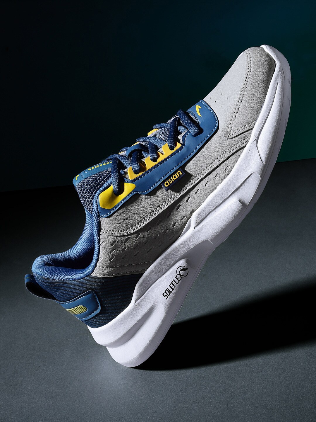 

ASIAN Men Grey Mesh Running Non-Marking Shoes