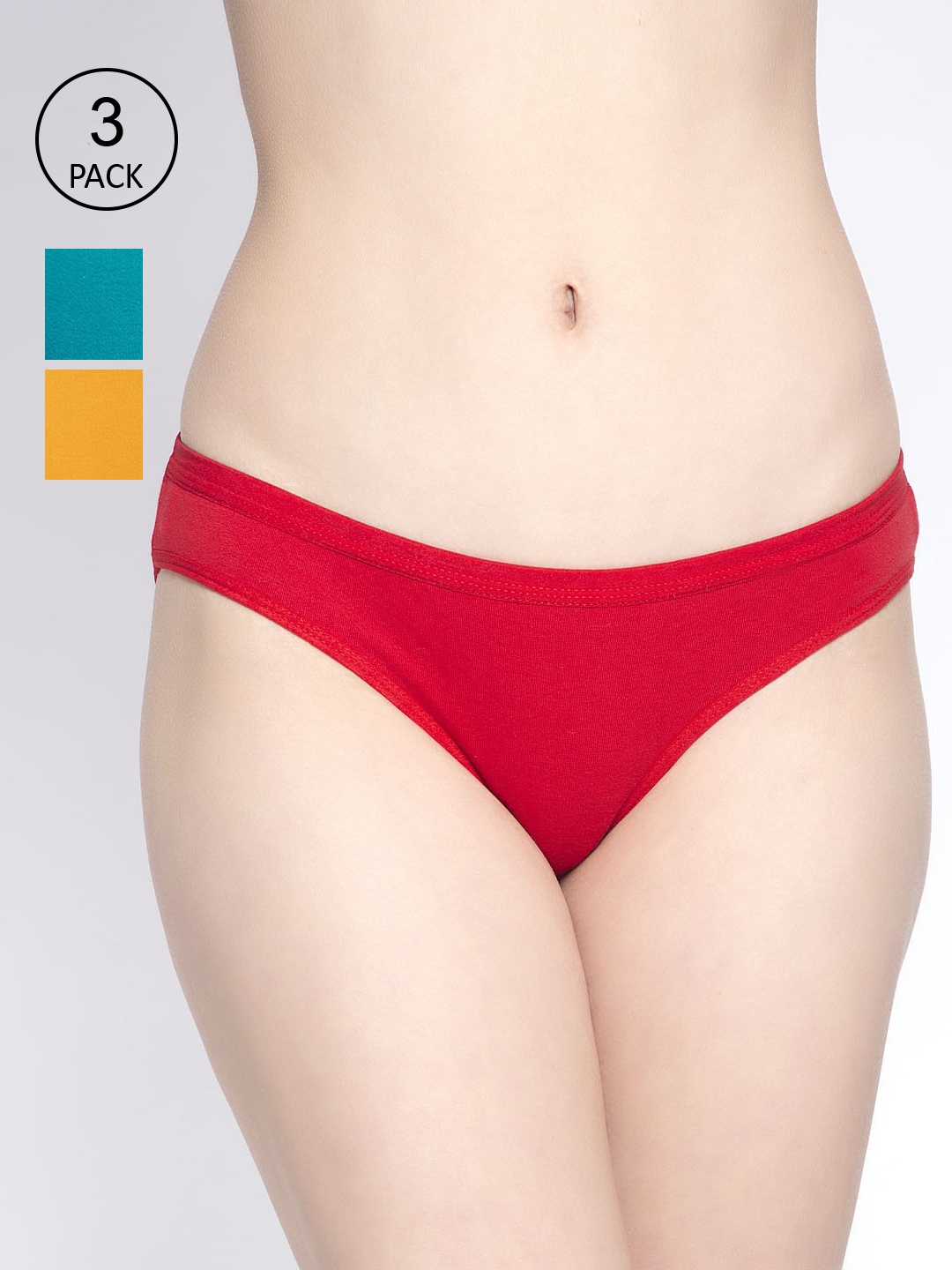 

GRACIT Women Pack of 3 Printed Cotton Lycra Hipster Briefs LP35-03-20-26-S, Red