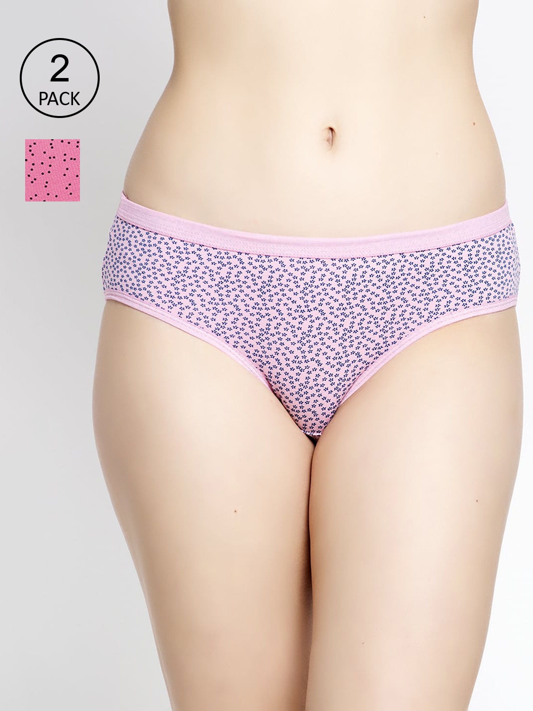 

GRACIT Women Pack of 2 Pink & Peach Cotton Lycra Hipster Briefs