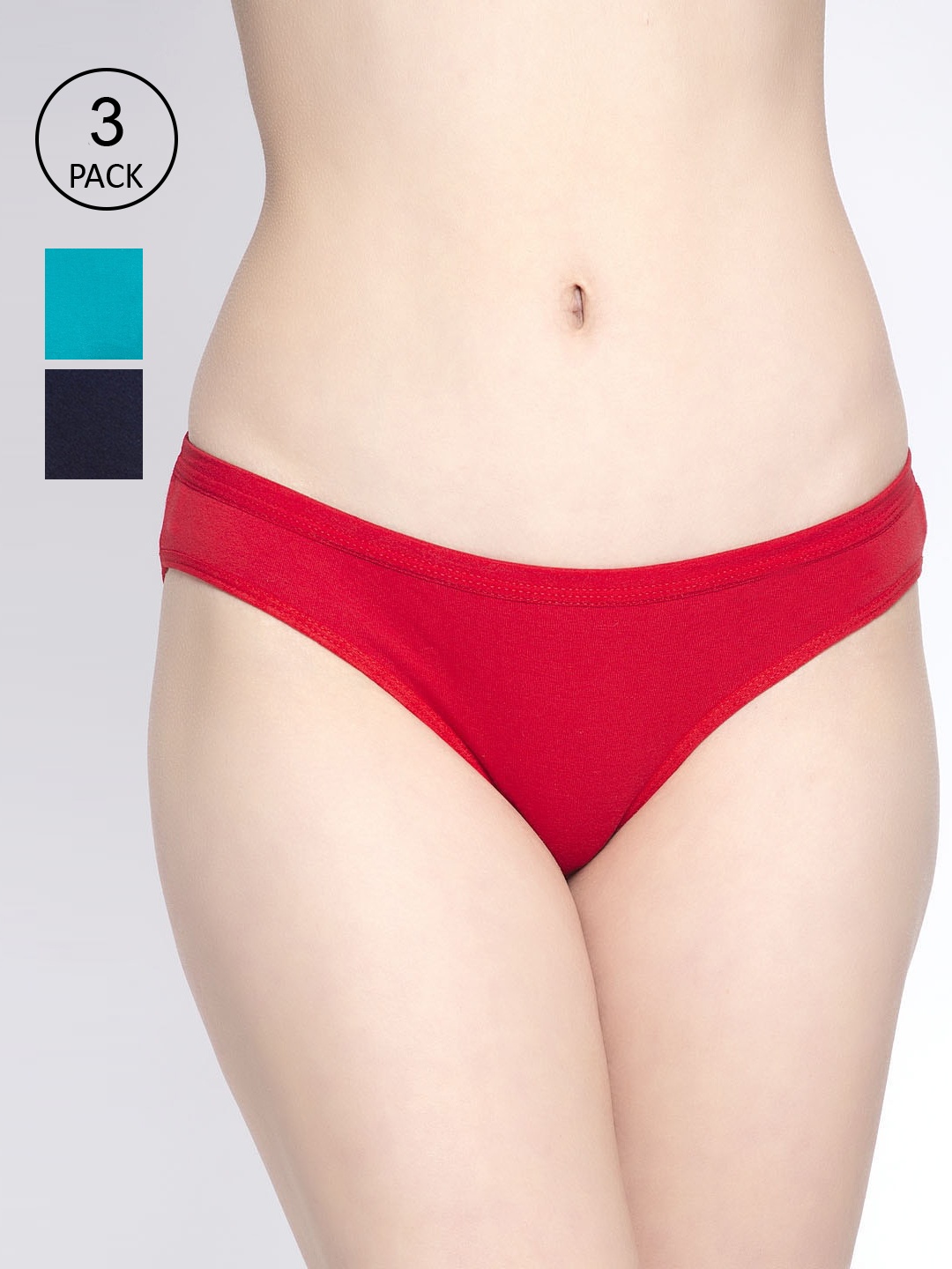

GRACIT Women Pack of 3 Printed Cotton Lycra Hipster Briefs LP35-03-17-20-S-, Red