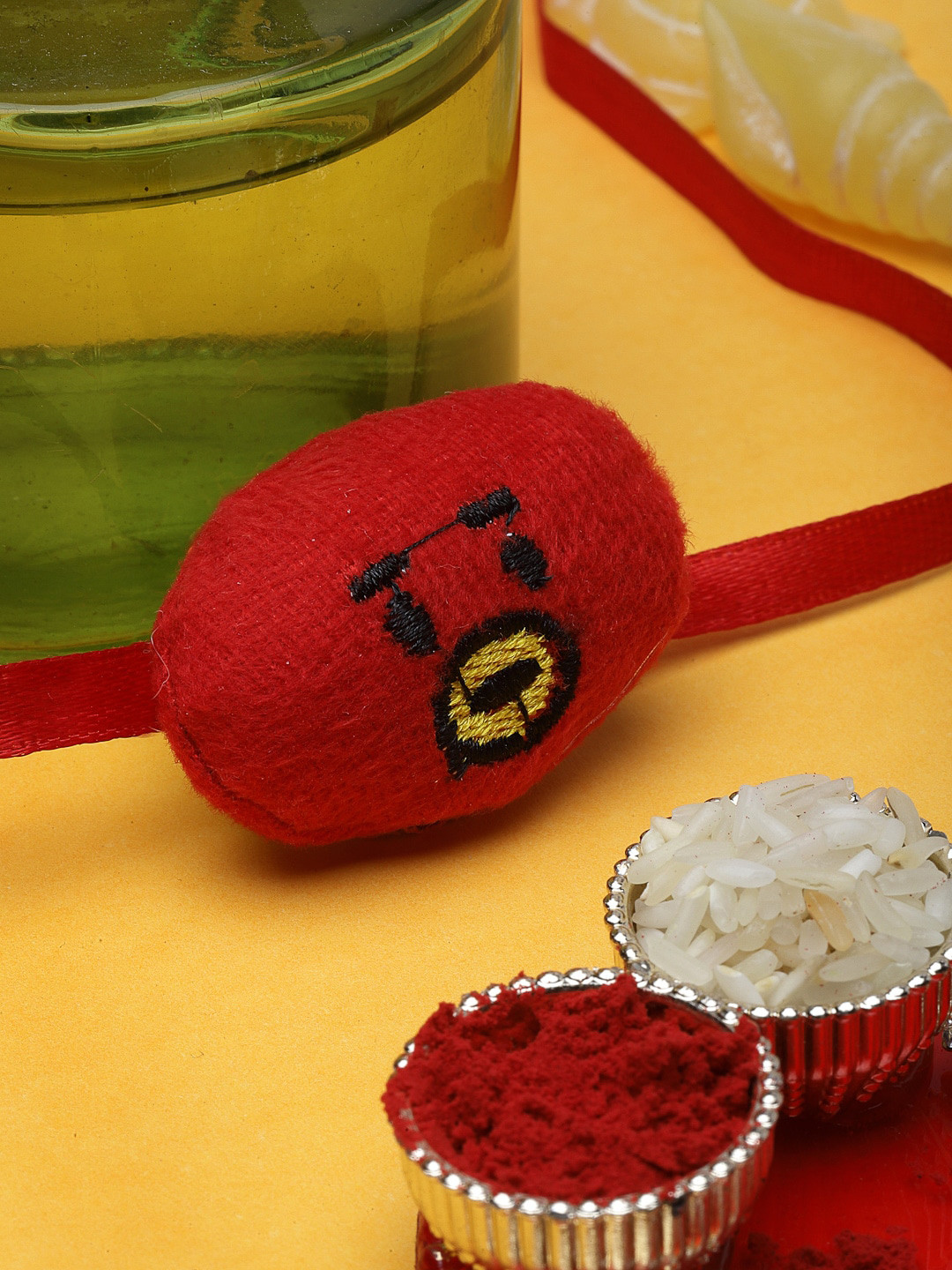 

PANASH Red Toy Rakhi With Roli Chawal