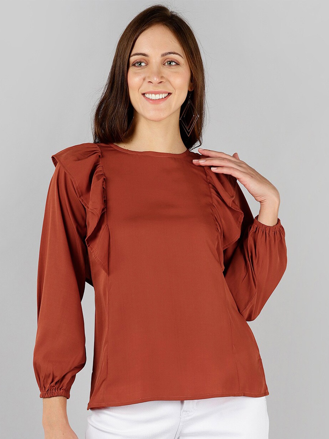 

Fashfun Orange Crepe Top