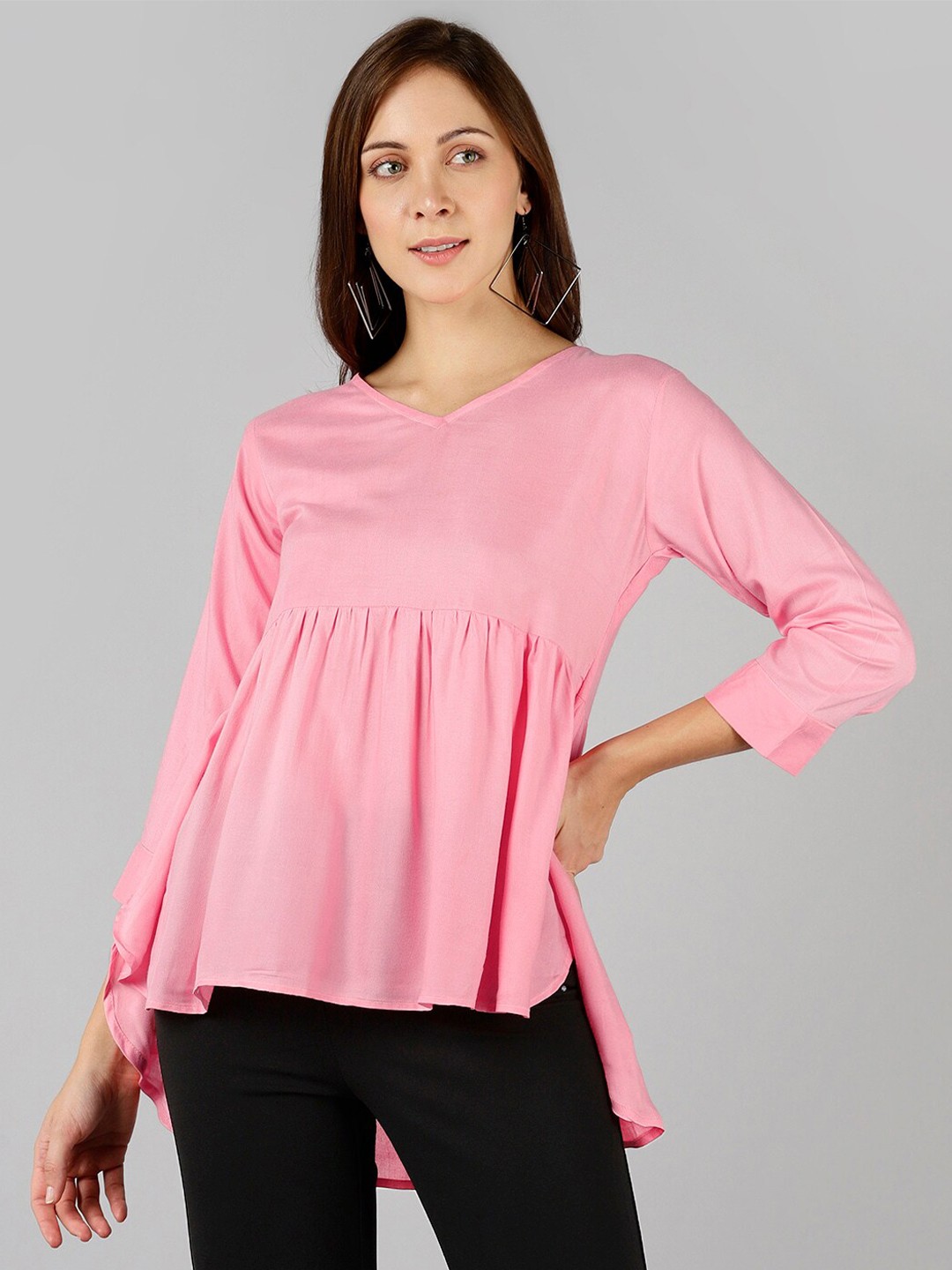 

Fashfun Pink High-Low Top