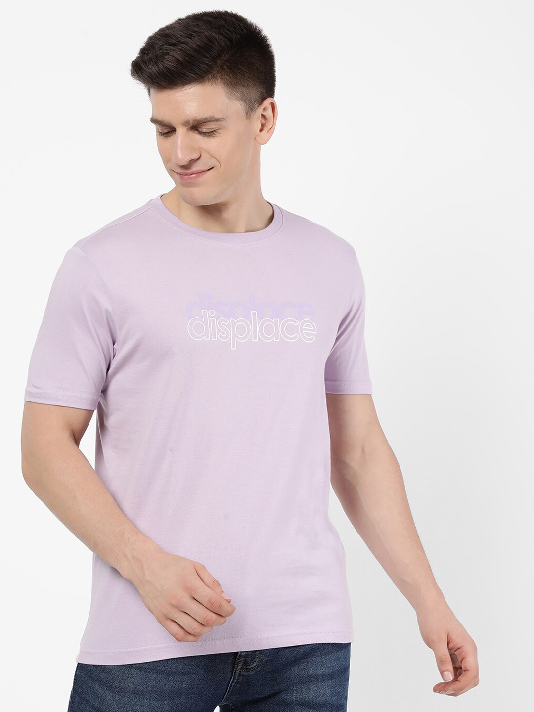 

R&B Men Lavender Typography T-shirt