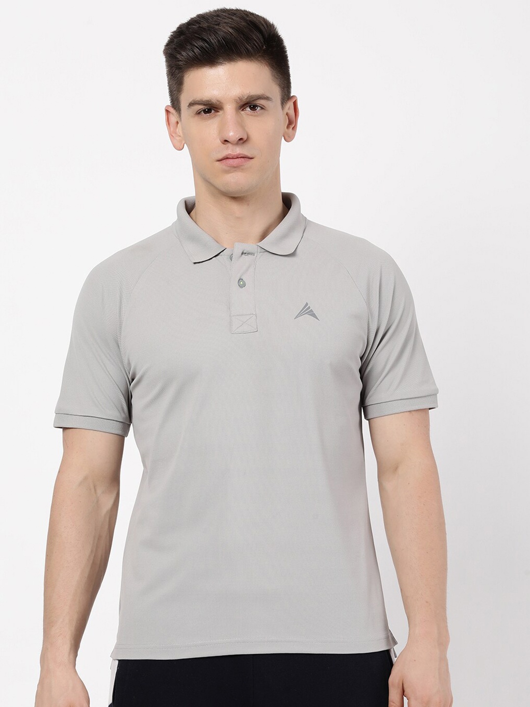 

R&B Men Grey Polo Collar T-shirt