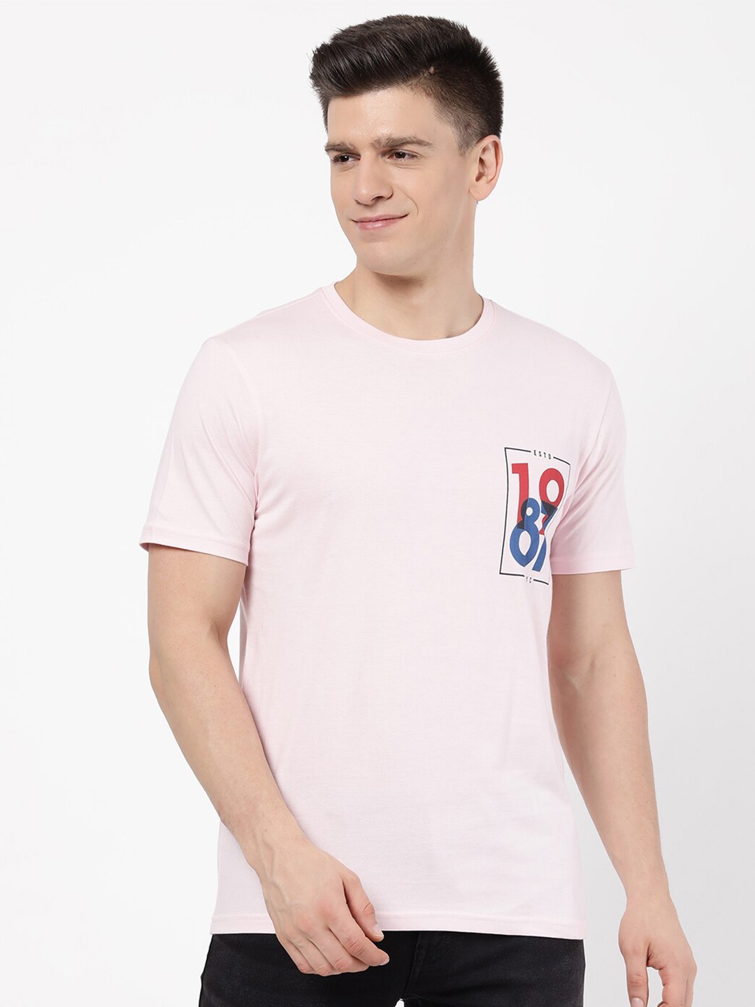 

R&B Men Pink Typography T-shirt