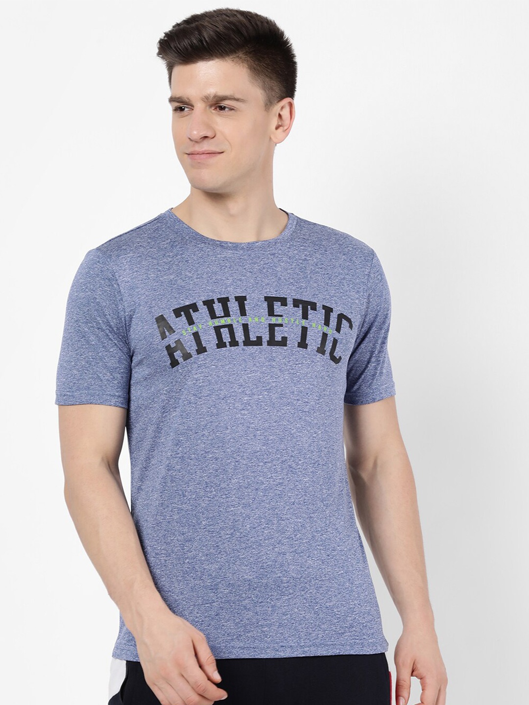 

R&B Men Blue Typography Printed T-shirt