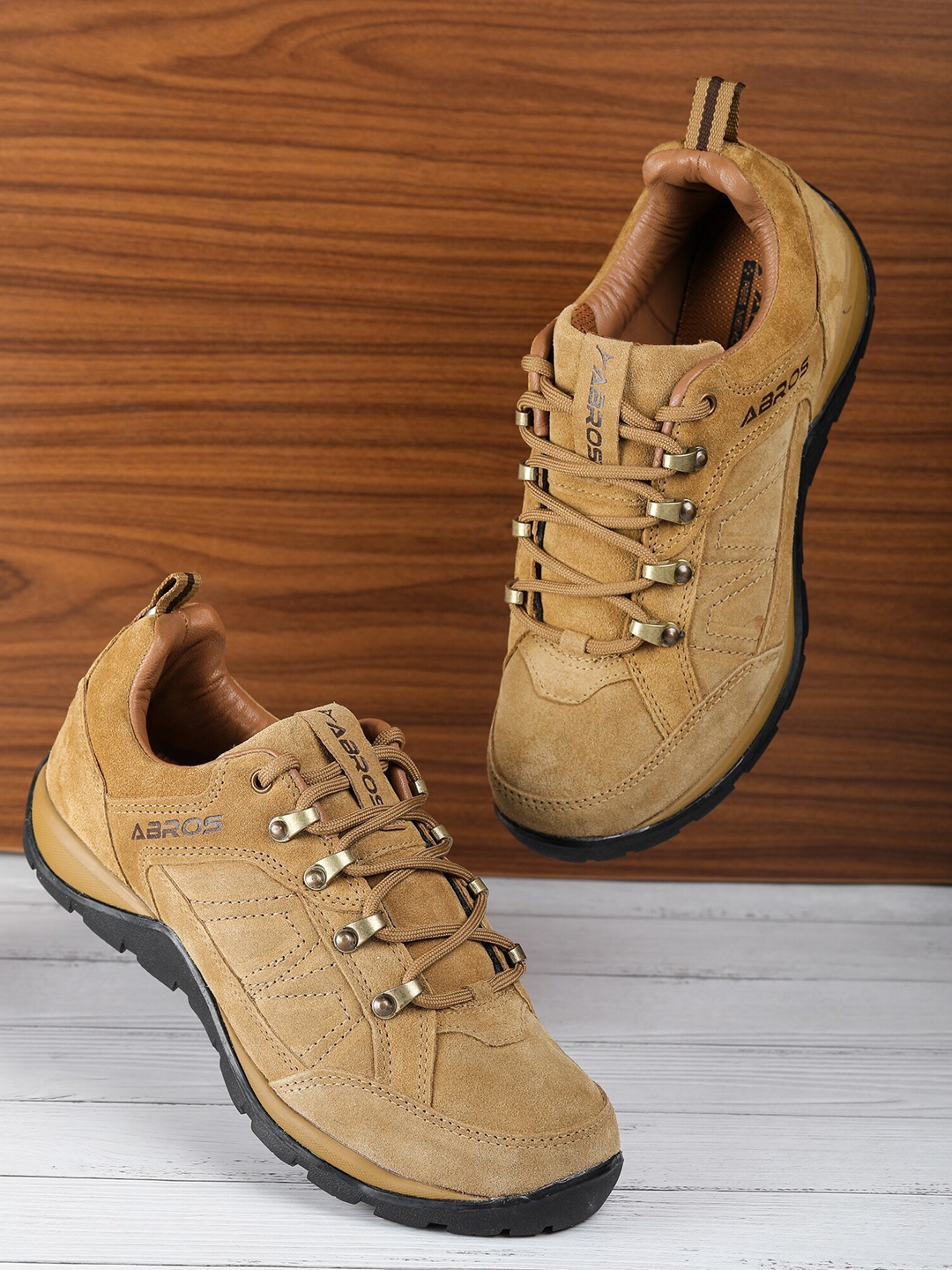 

ABROS Men Ricco Trekking Outdoor Shoes, Camel brown
