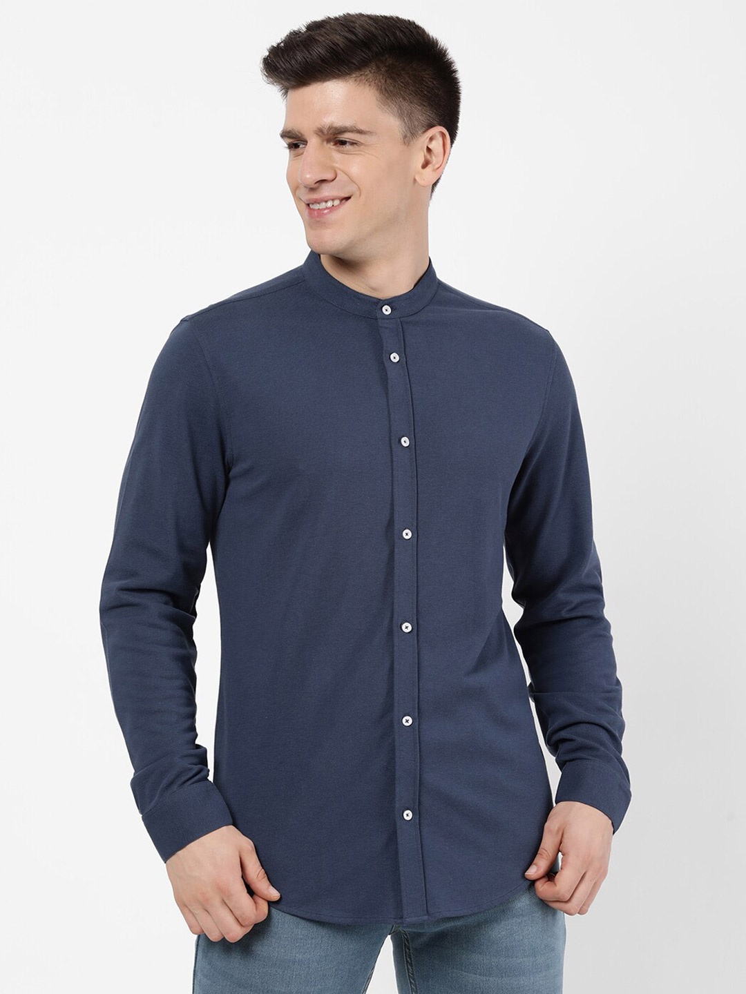 

R&B Men Blue Casual Shirt