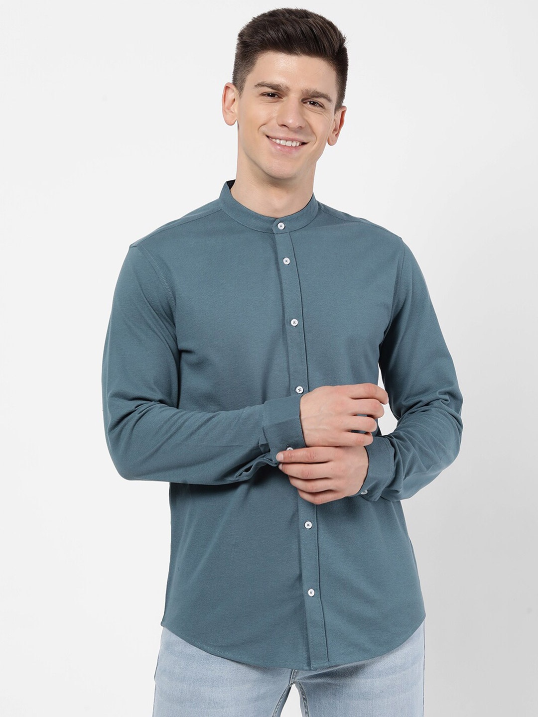 

R&B Men Green Casual Shirt