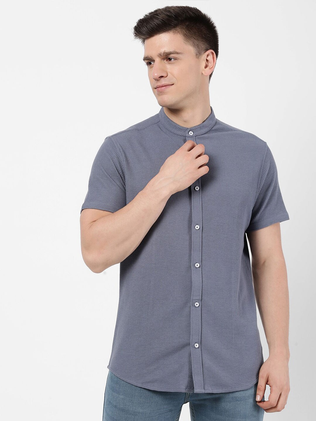 

R&B Men Blue Casual Shirt