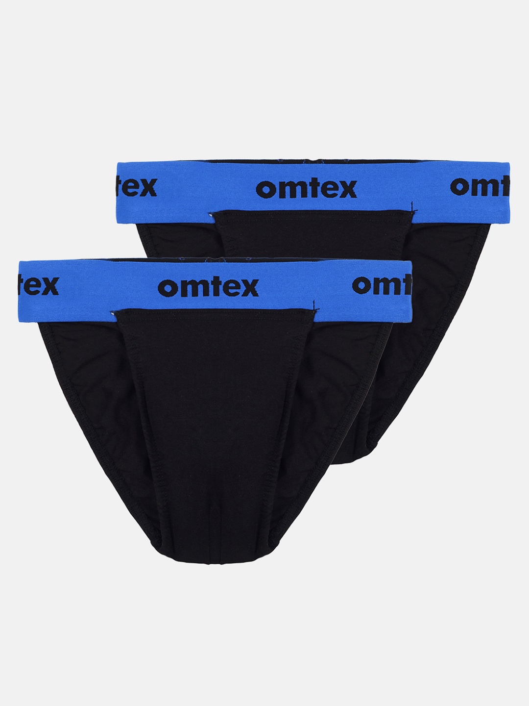 

Omtex Men Pack Of 2 Blue Cotton Basic Briefs