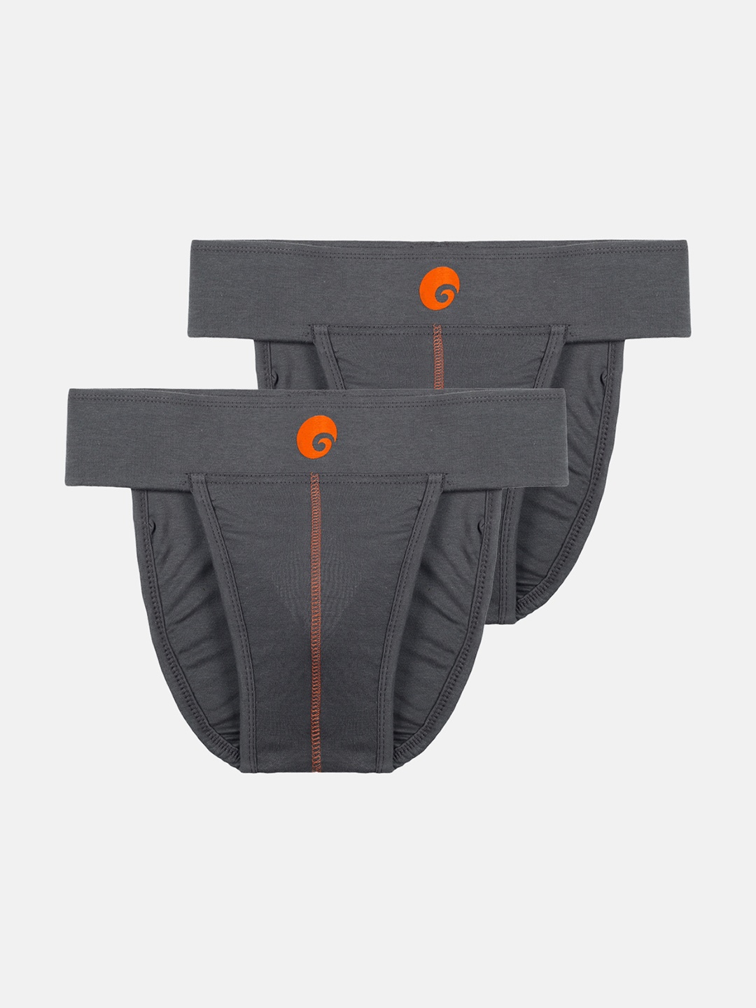 

Omtex Men Pack Of 2 Solid Boxer-Style Cotton Briefs, Grey