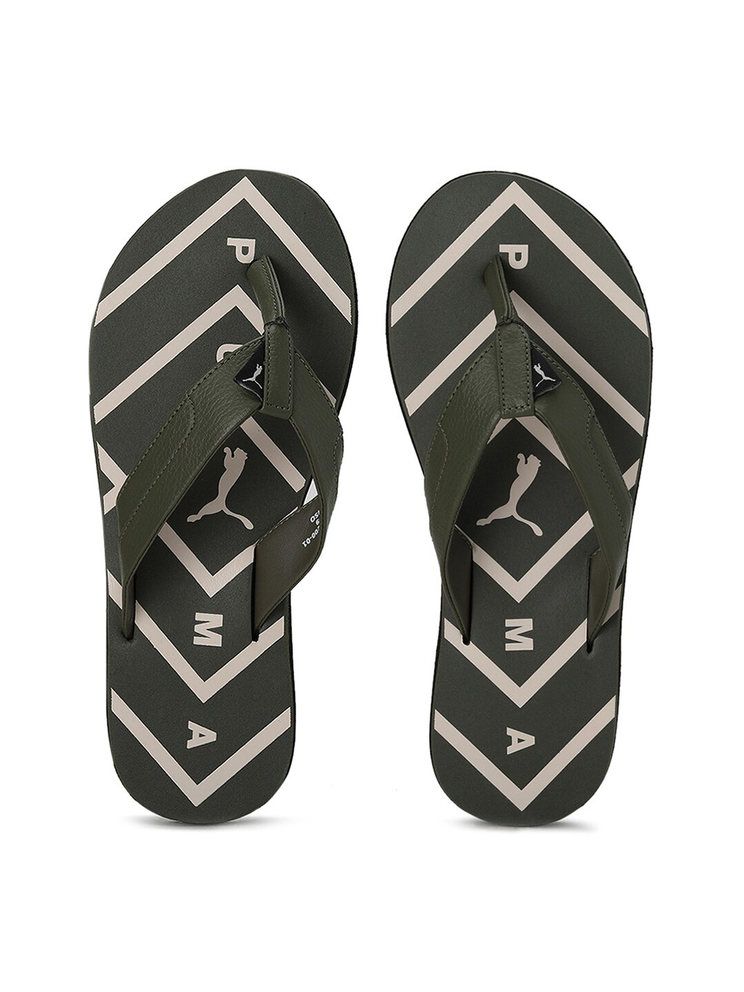 

Puma Unisex Olive Green Printed Wrens V1Thong Flip-Flops