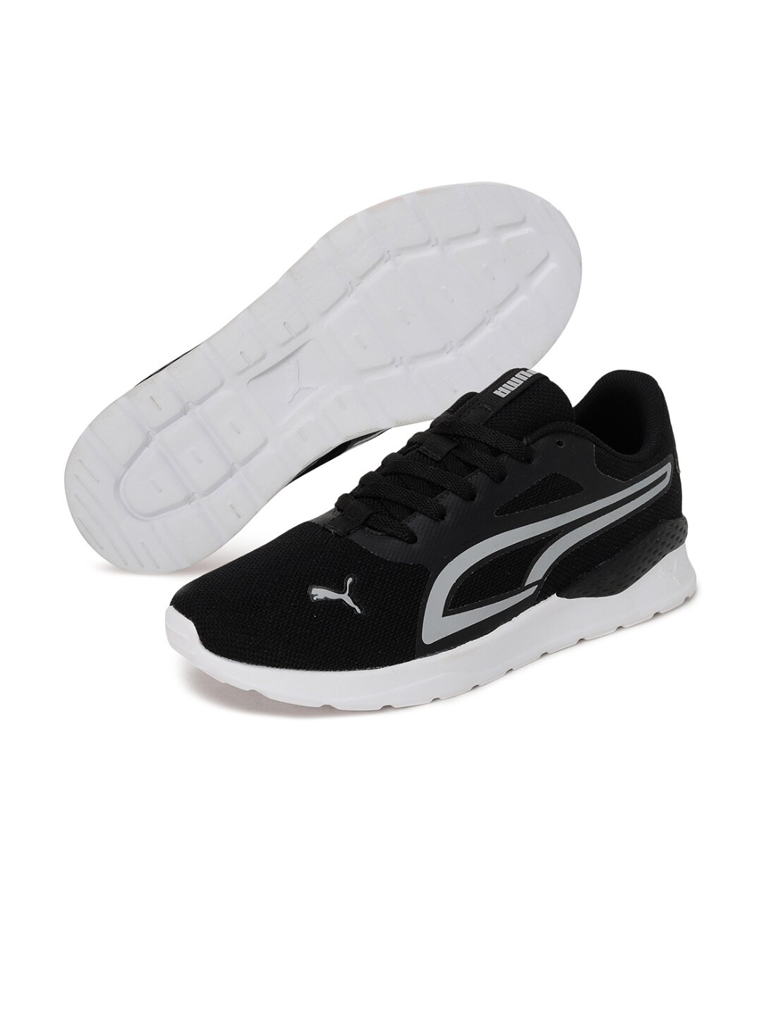 

Puma Men Black Woven Design Sneakers