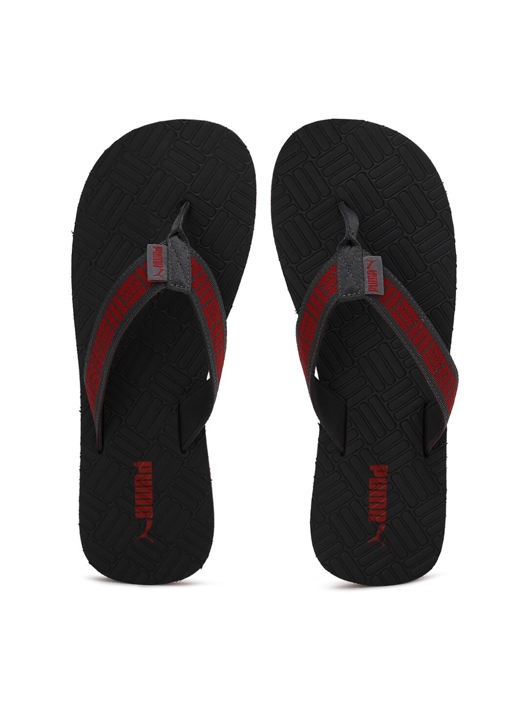 

Puma Unisex Grey & Maroon Denis V2 Thong Flip-Flops