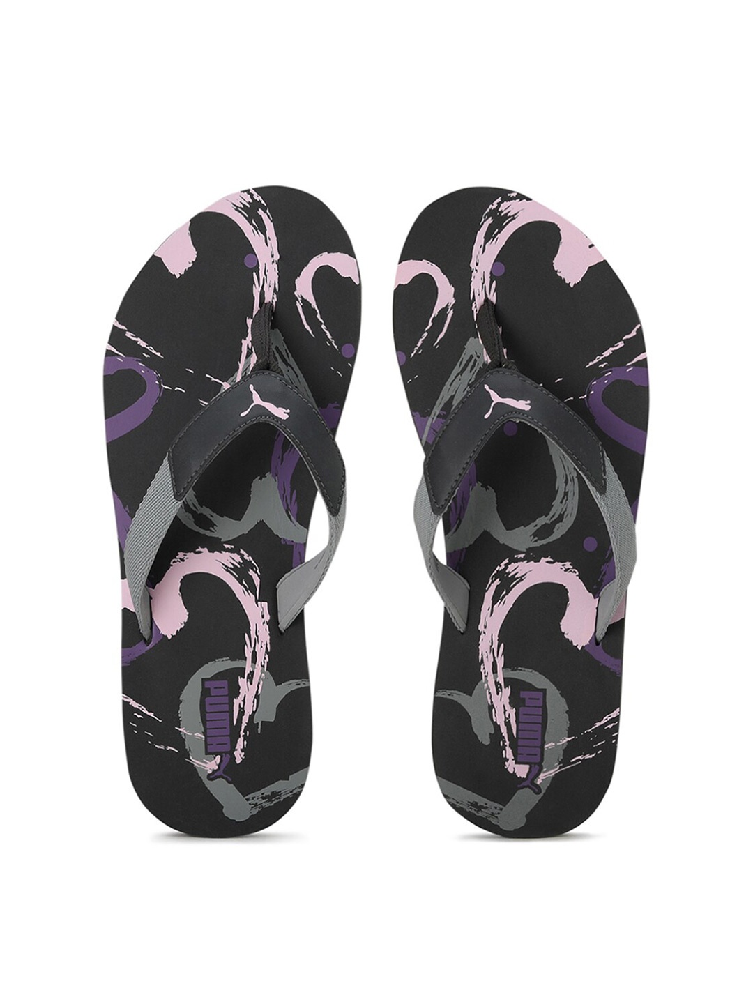 

Puma Unisex Grey & Pink Printed Venice Thong Flip-Flops